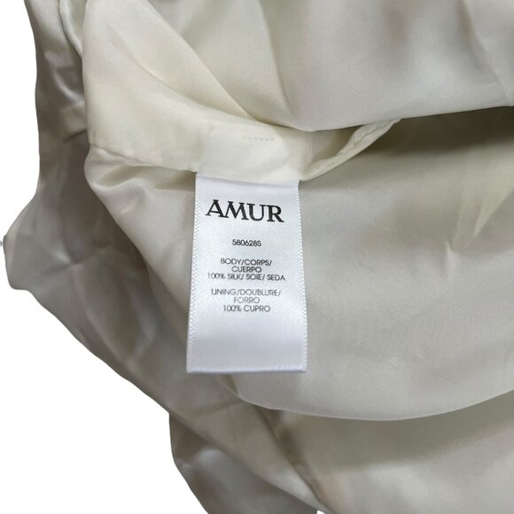 AMUR Elyse Silk Chiffon Floral Ruffle Bodycon Mini Dress Multicolor 6 Coquette - Picture 9 of 16